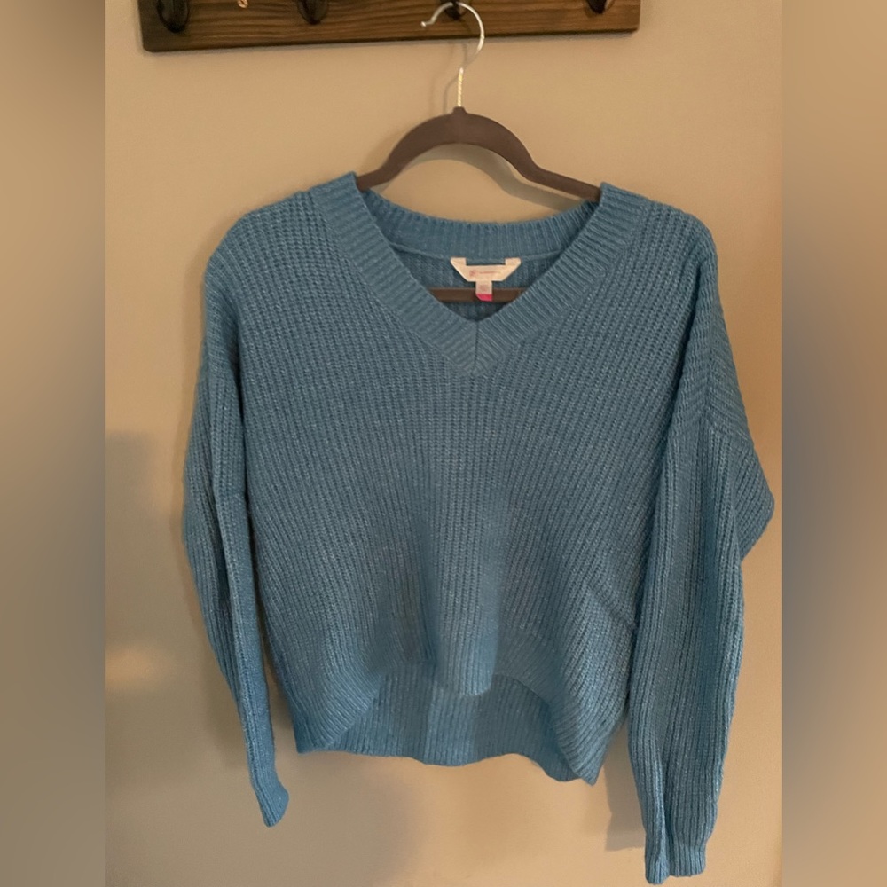 Cropped blue sweater- looks new